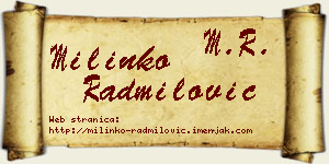 Milinko Radmilović vizit kartica